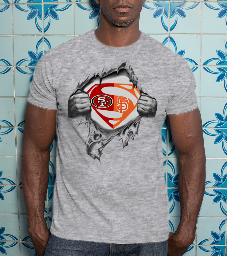 49ers Sf Giants Superman Logo Fusion T-Shirt