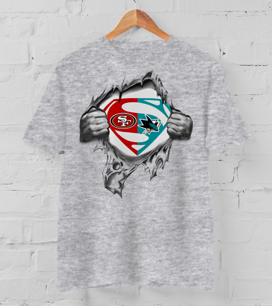 Superman San Francisco 49ers San Jose Sharks T-Shirt