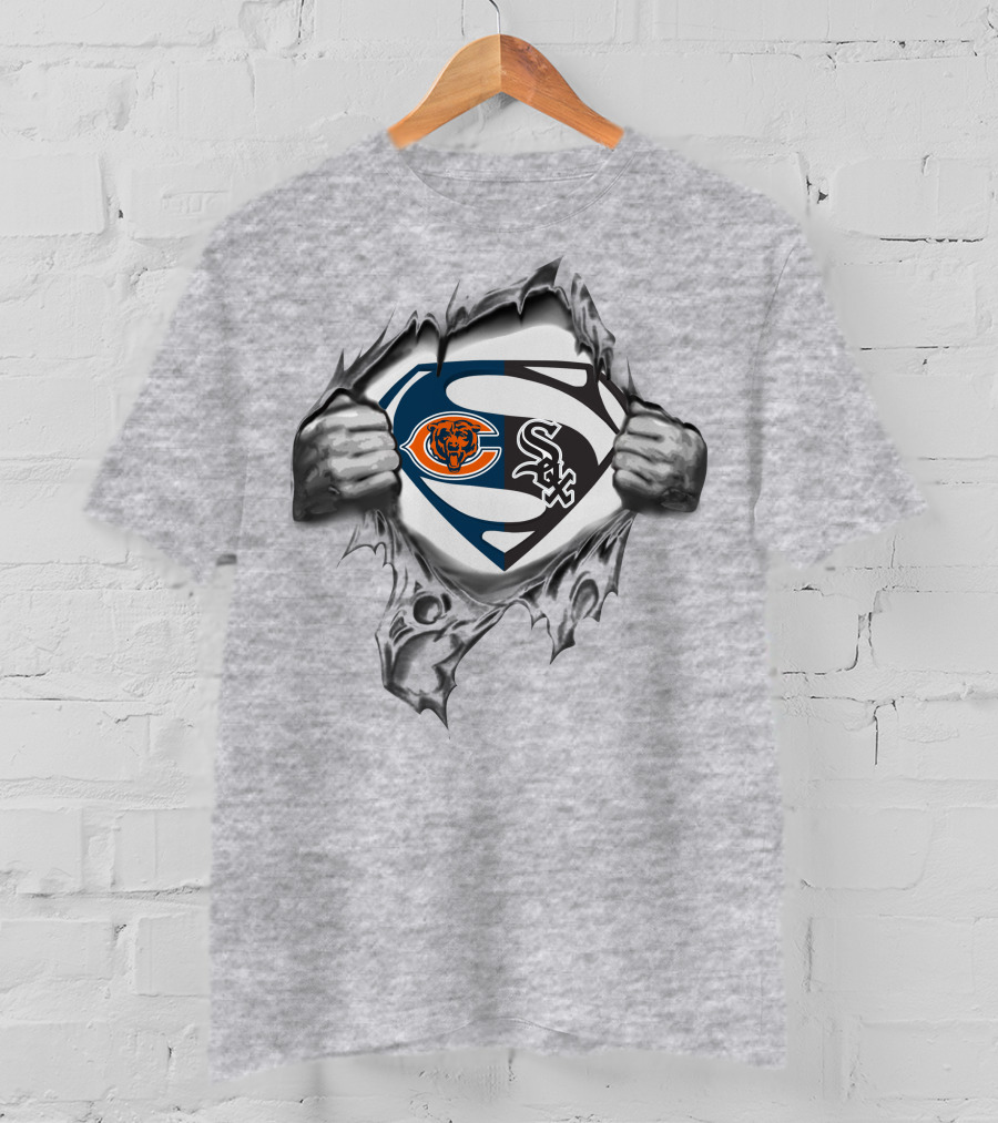 Bears Chicago White Sox Superman Logo Mashup T-Shirt