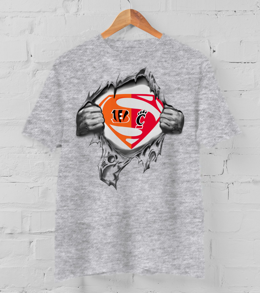 Bengals Cincinnati Bearcats Superman Logo Mashup T-Shirt