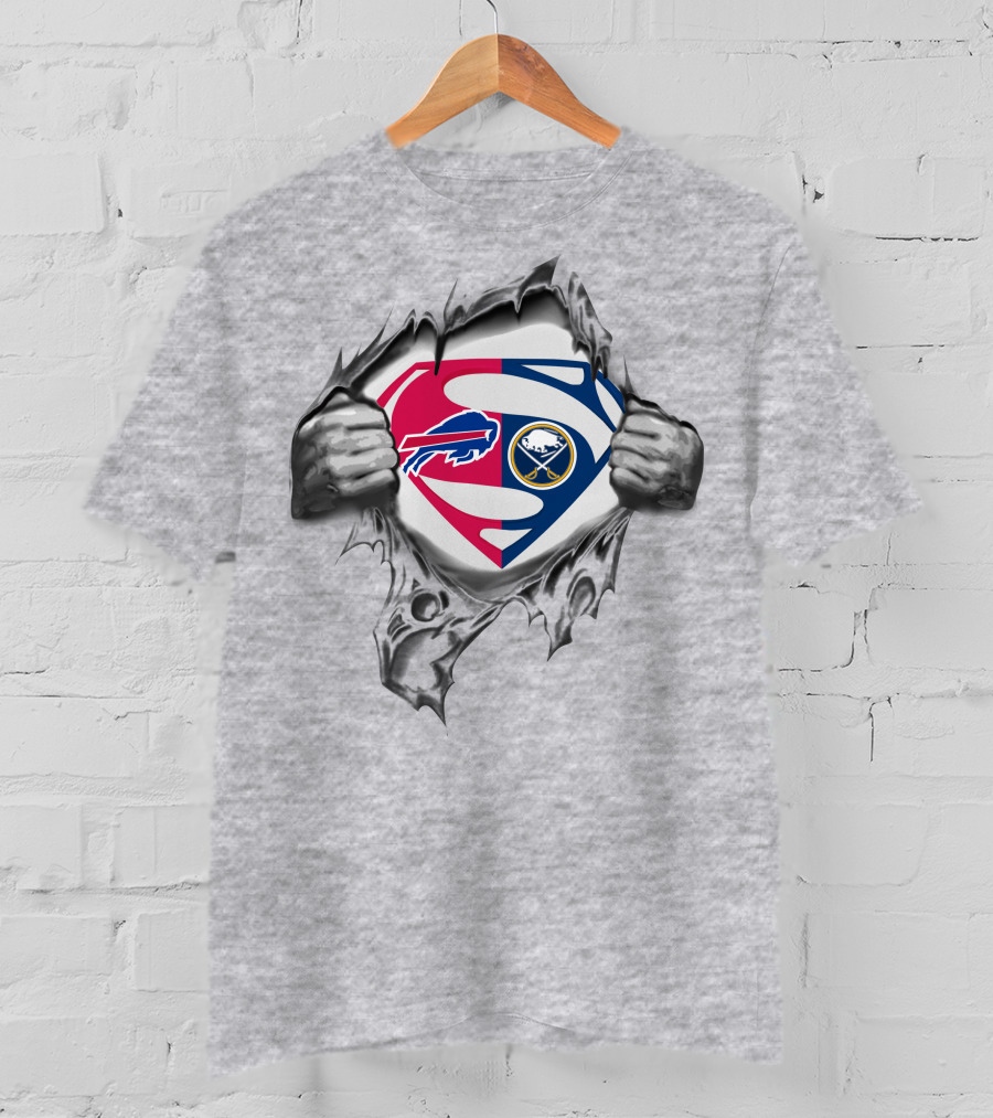 Buffalo Bills Buffalo Sabres Superman Logo Mashup T-Shirt