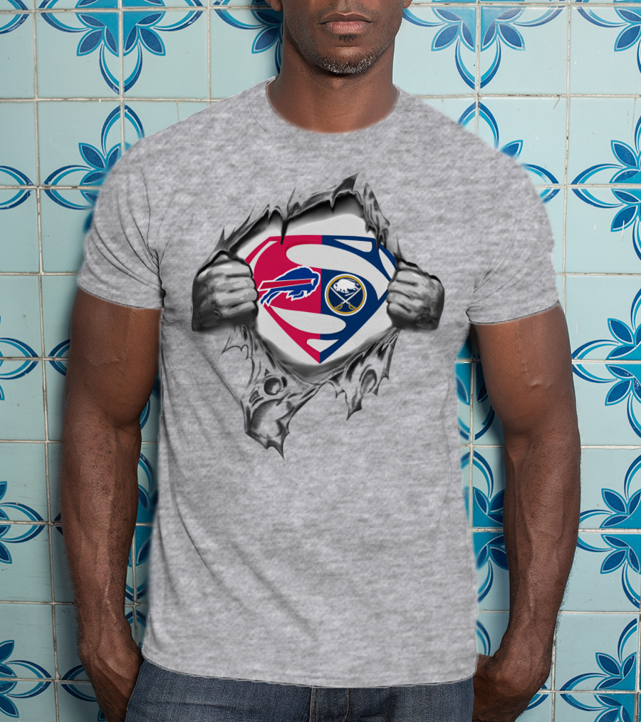 Buffalo Bills Buffalo Sabres Superman Logo Mashup T-Shirt