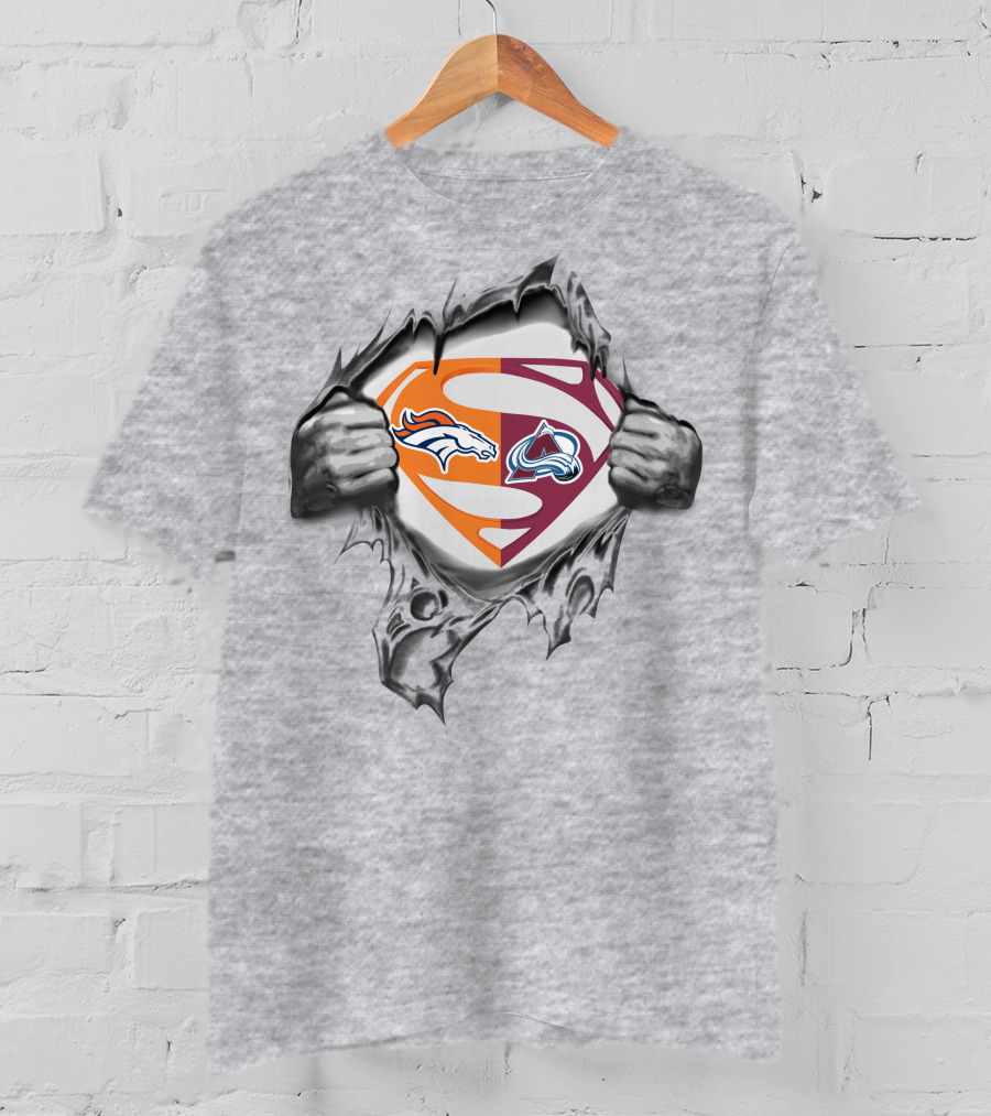 Broncos Colorado Avalanche Superman Logo Mashup T-Shirt