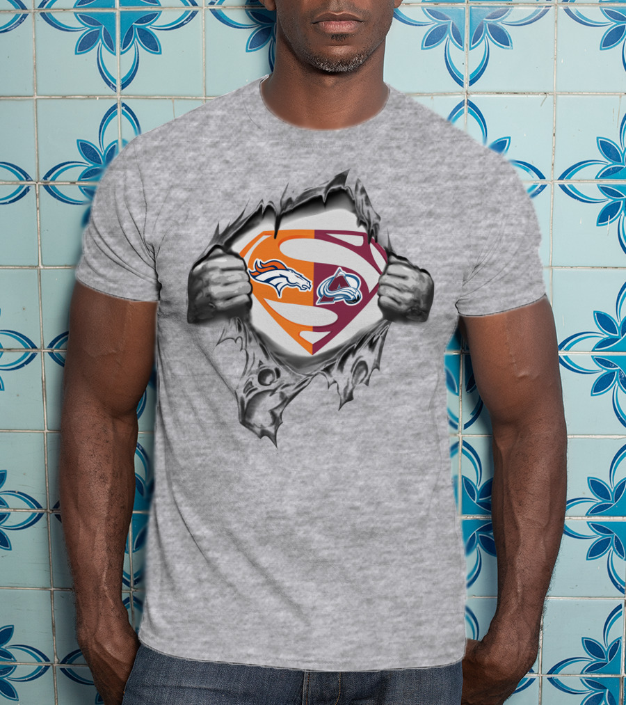 Broncos Colorado Avalanche Superman Logo Mashup T-Shirt