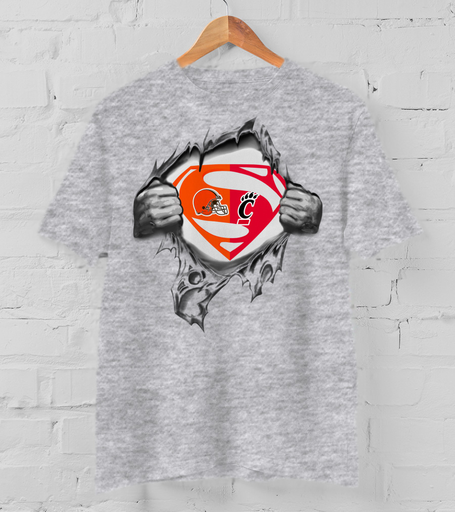 Browns Cincinnati Bearcats Superman Logo Mashup T-Shirt