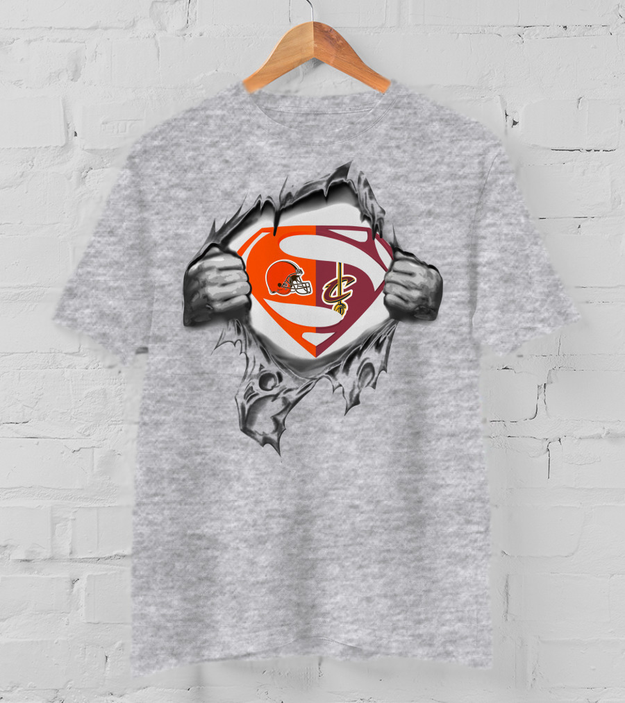 Cleveland Browns Cavaliers Superman Logo Mashup T-Shirt