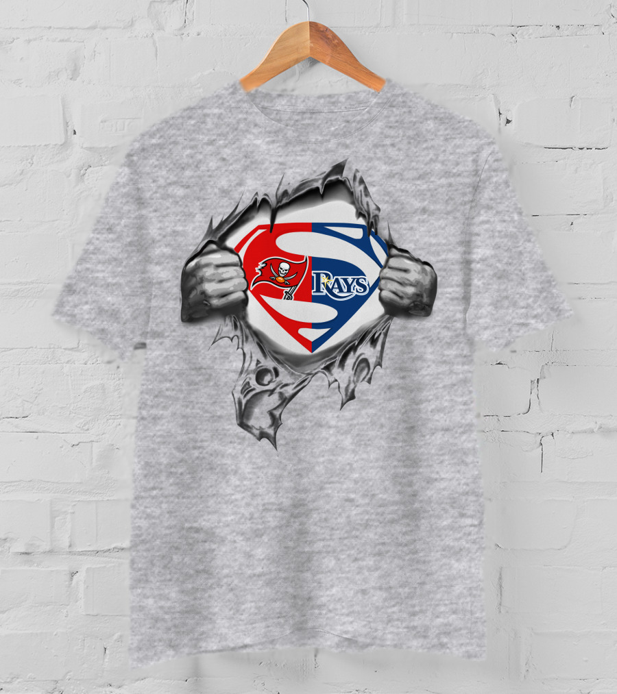 Buccaneers Tampa Bay Rays Superman Logo Crossover T-Shirt