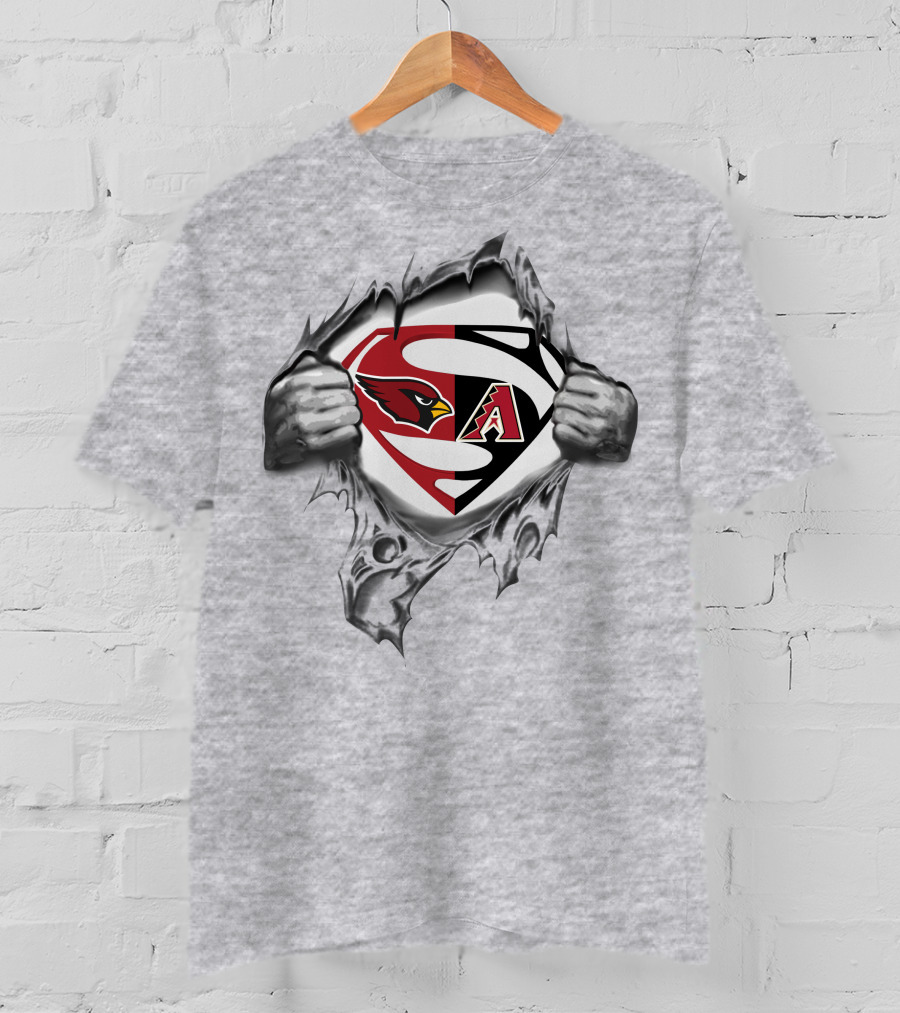 Arizona Cardinals Diamondbacks Superman Logo Mashup T-Shirt