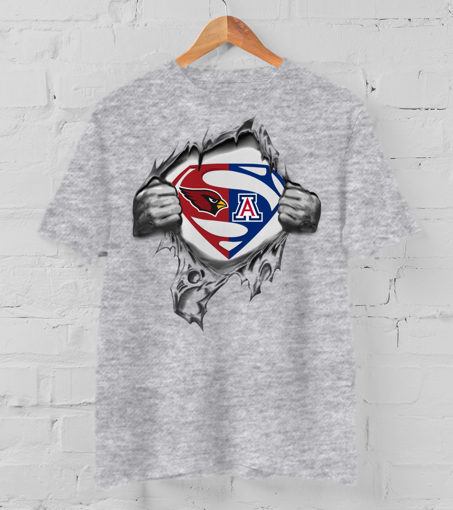 Cardinals Arizona Wildcats Superman Logo Mashup T-Shirt
