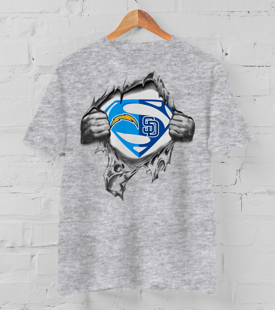 Chargers San Diego Padres Superman Logo Fusion T-Shirt