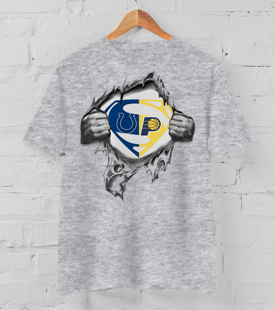 Indianapolis Colts Indiana Pacers Superman Logo Combination T-Shirt