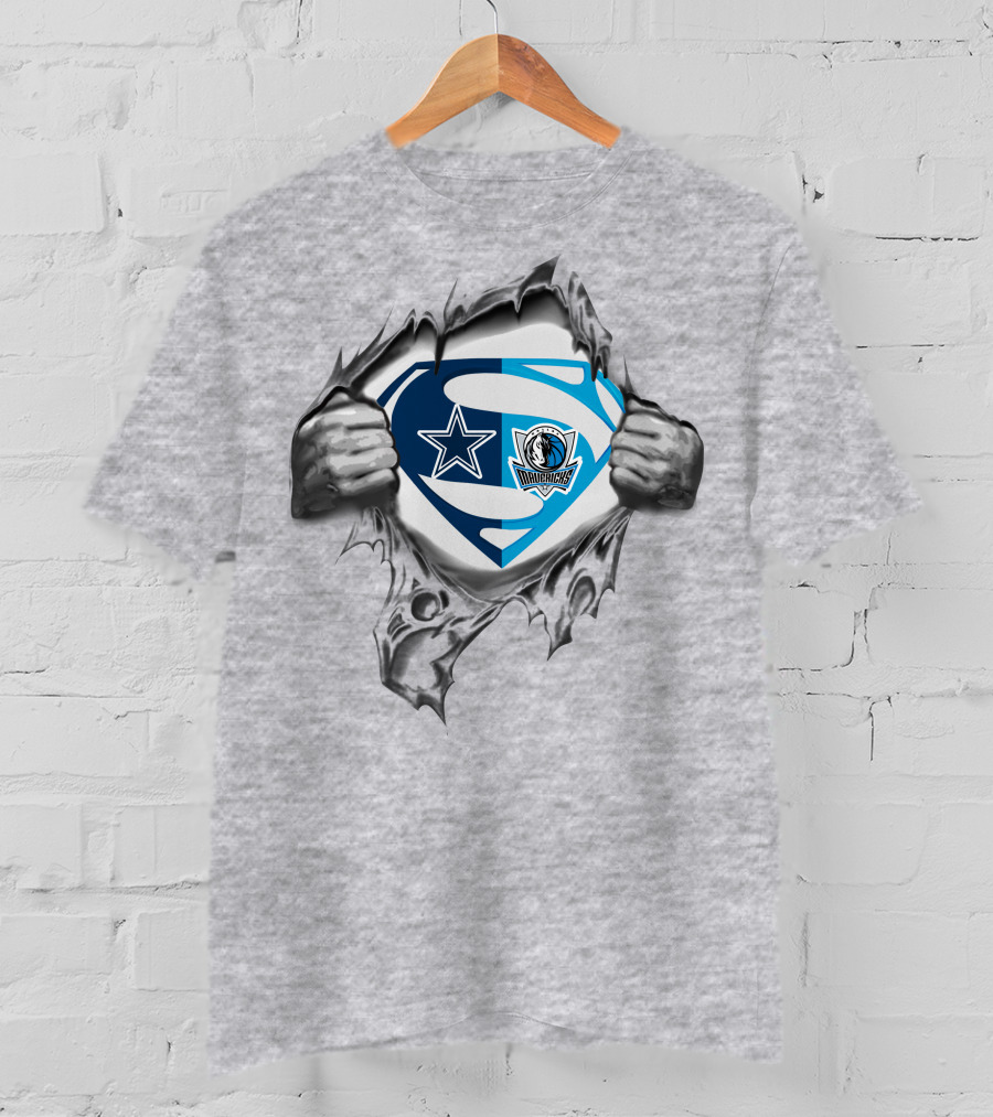 Cowboys Dallas Mavericks Superman Logo Crossover T-Shirt