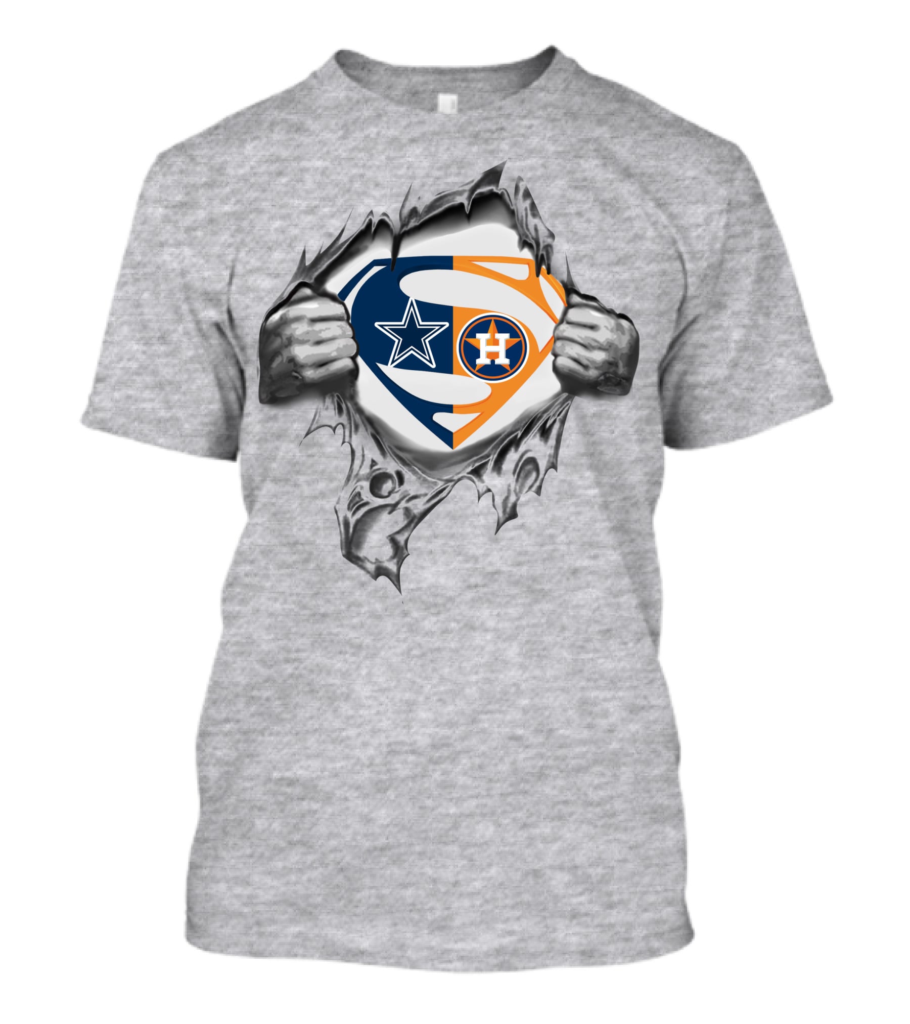 Superman Logo Crossover Dallas Cowboys Houston Astros T-Shirt