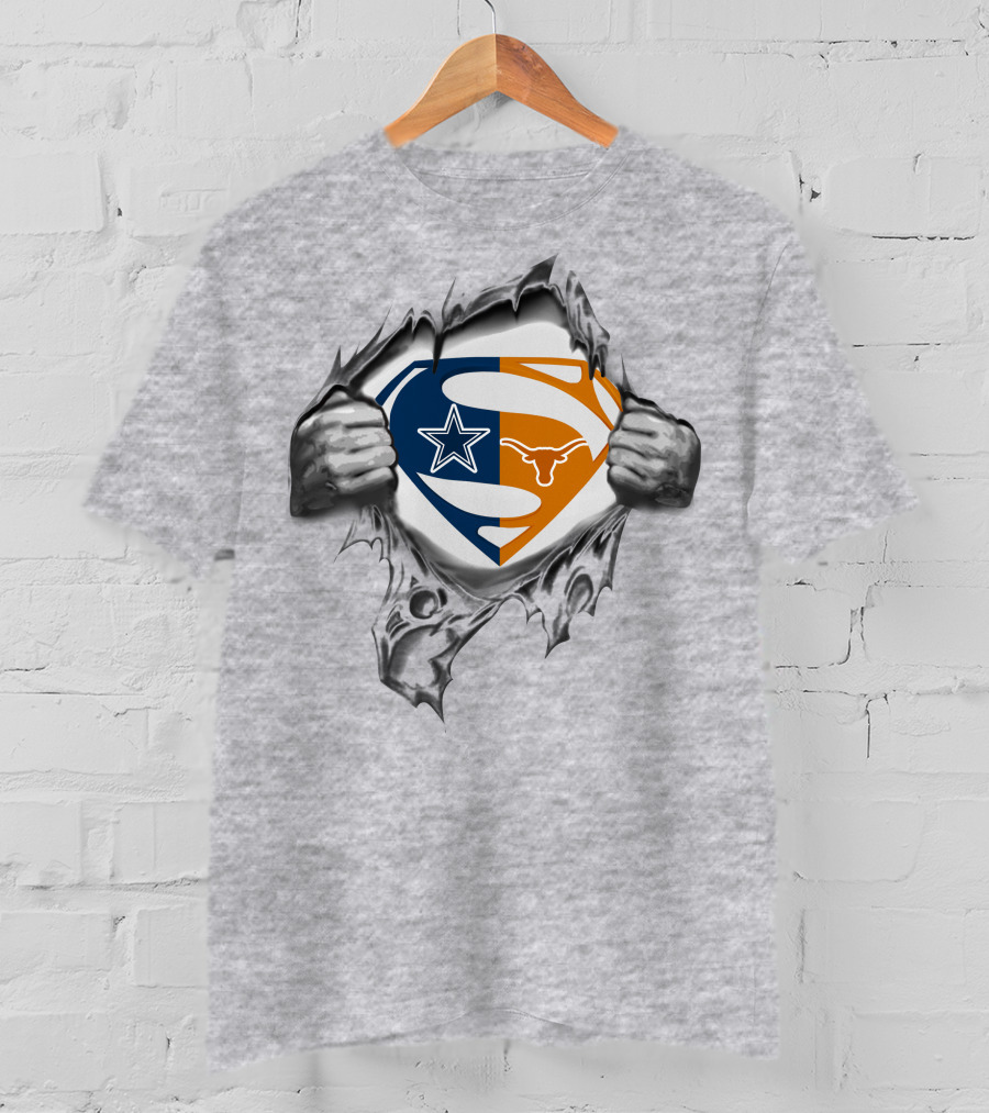 Cowboys Texas Longhorns Superman Fusion T-Shirt