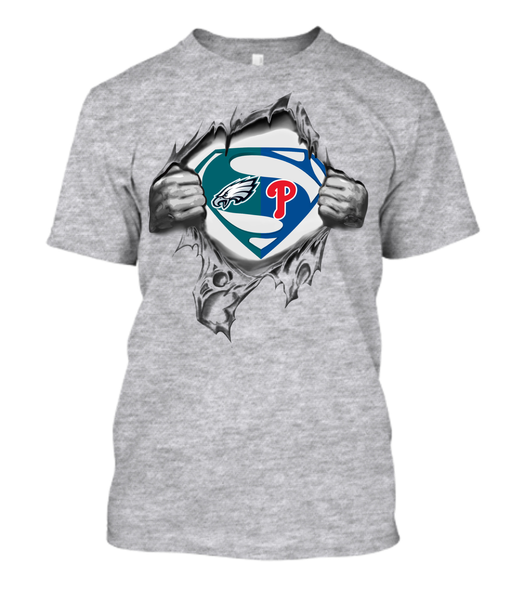 Eagles Philadelphia Phillies Superman Logo Crossover T-Shirt
