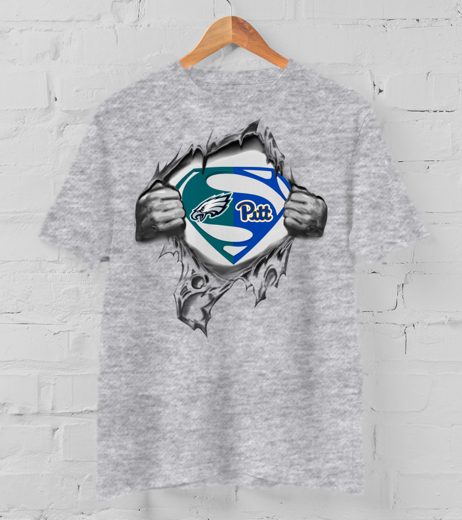 Pittsburgh Panthers Eagles Superman Logo Combo T-Shirt