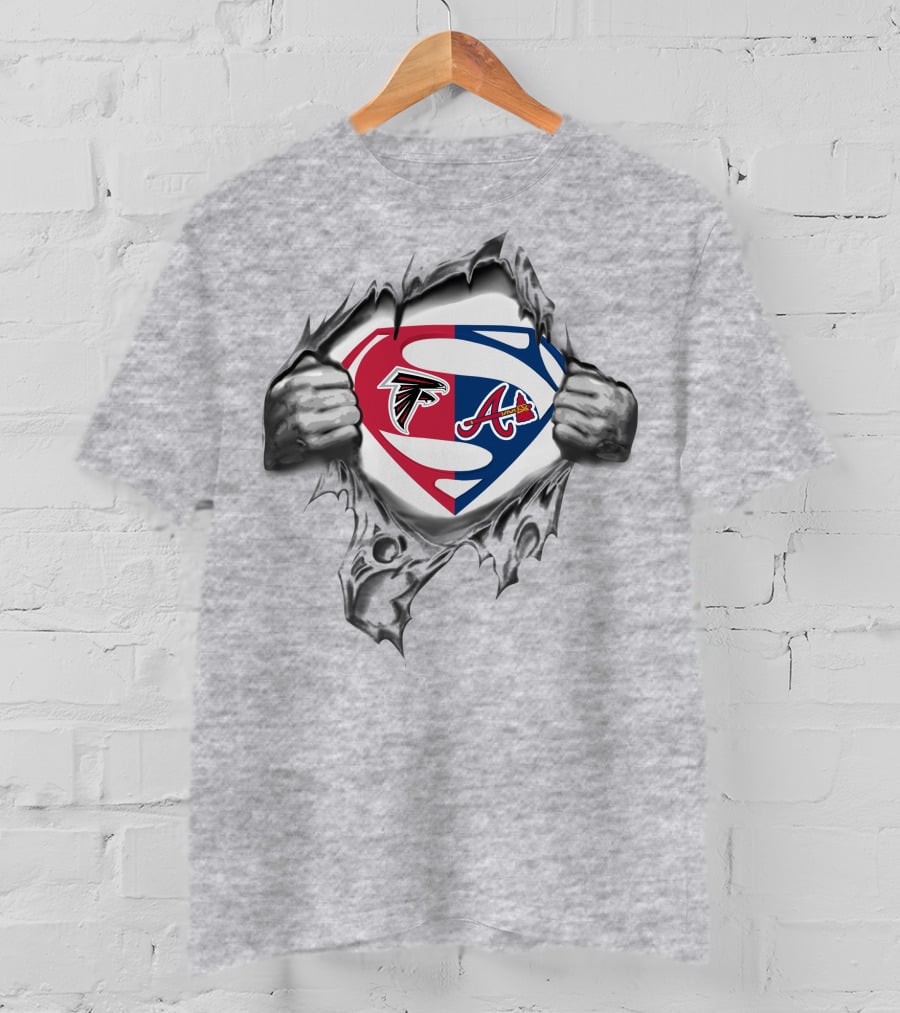 Atlanta Falcons Braves Superman Logo Fusion T-Shirt