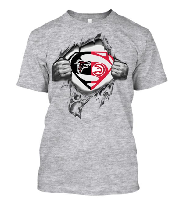Atlanta Falcons Hawks Superman Logo Mashup T-Shirt