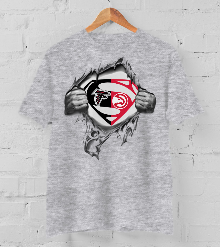 Atlanta Falcons Hawks Superman Logo Mashup T-Shirt