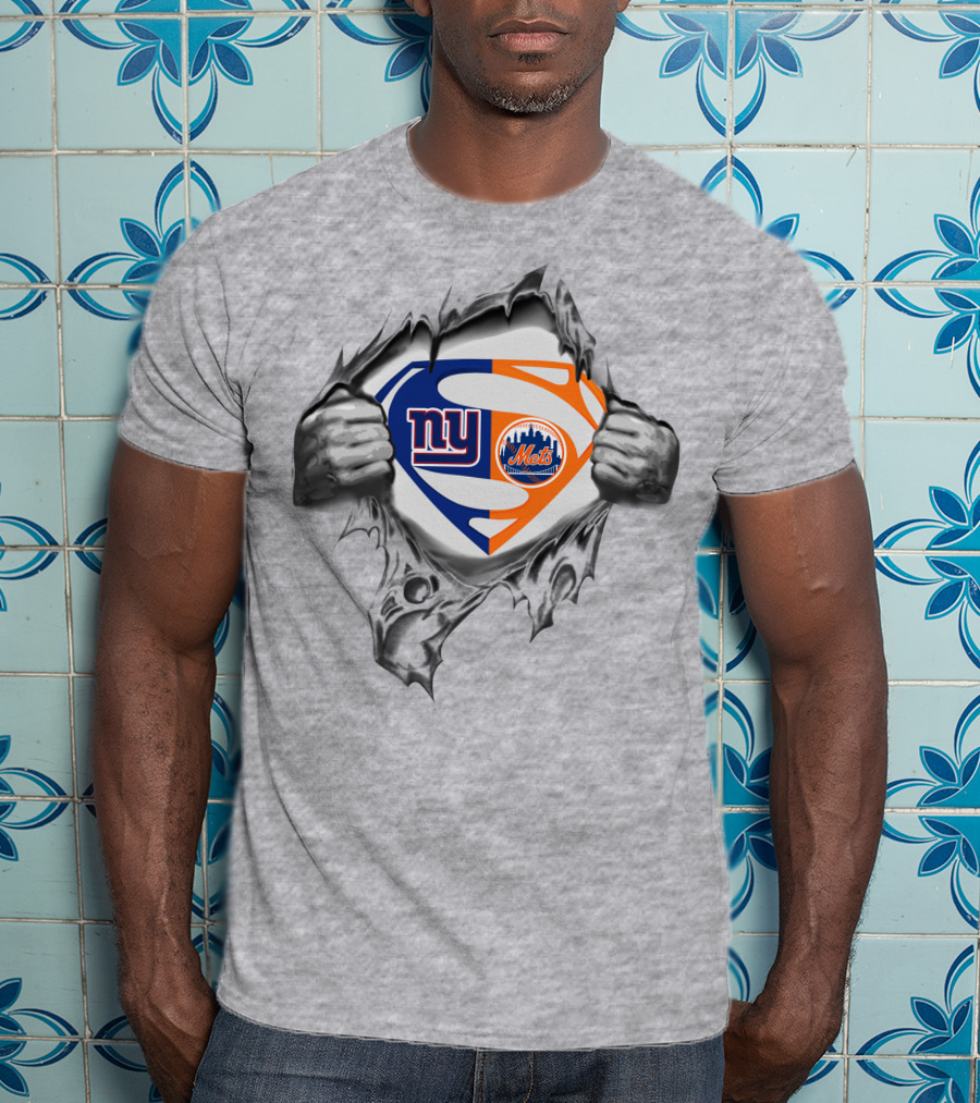 Giants New York Mets Superman Logo Mashup T-Shirt