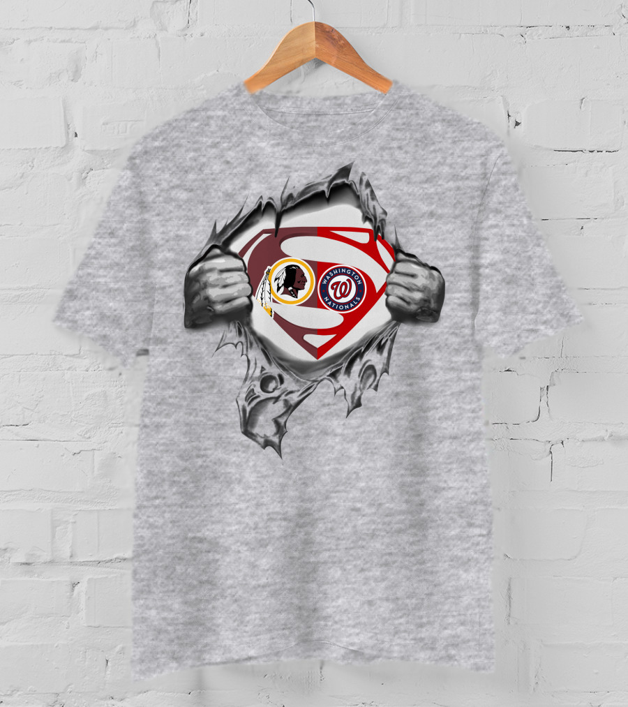 Washington Redskins Nationals Superman Logo Fusion T-Shirt
