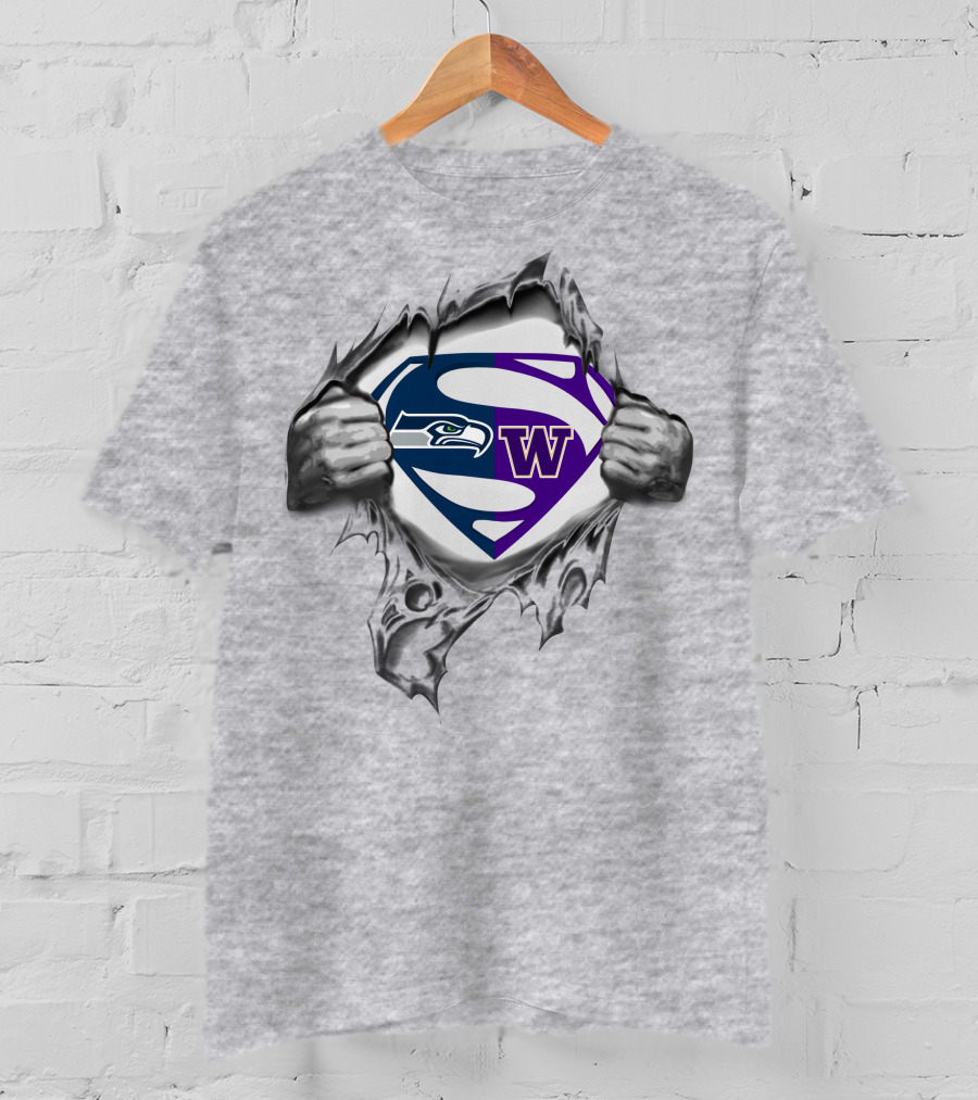 Seahawks Washington Huskies Superman T-Shirt