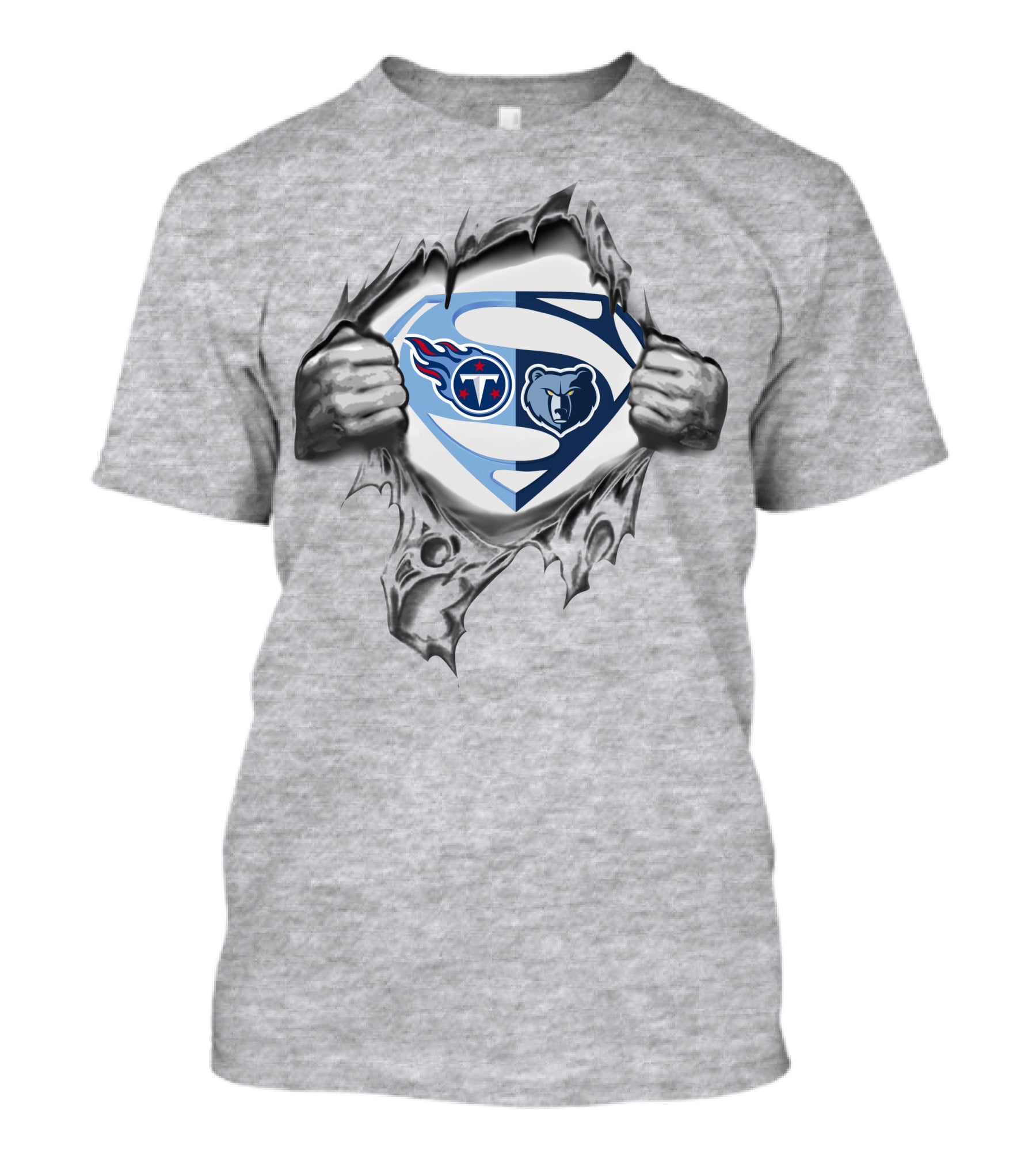 Titans Memphis Grizzlies Superman Logo Mashup T-Shirt