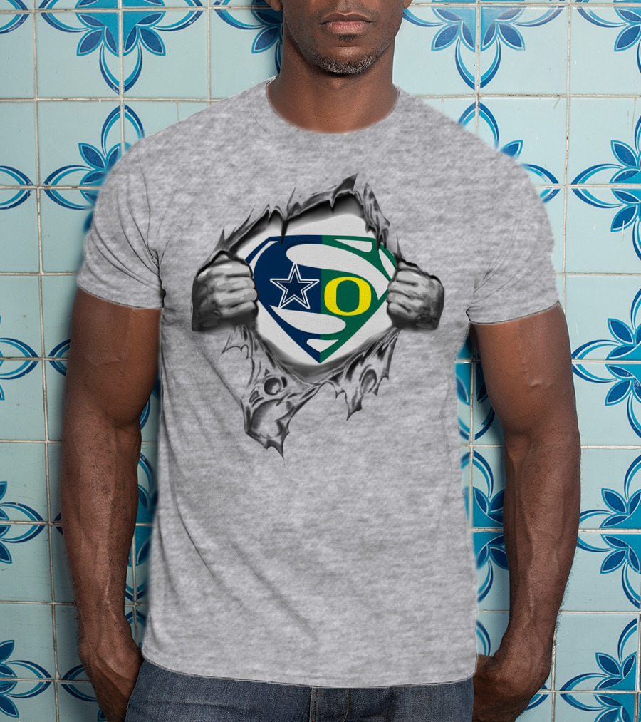 Cowboys Oregon Ducks Superman Logo Mashup T-Shirt