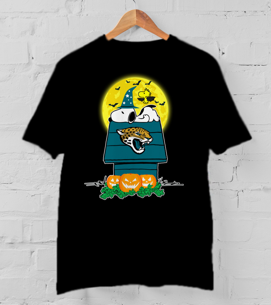 Jacksonville Jaguars Snoopy Halloween Pumpkin Night T-Shirt