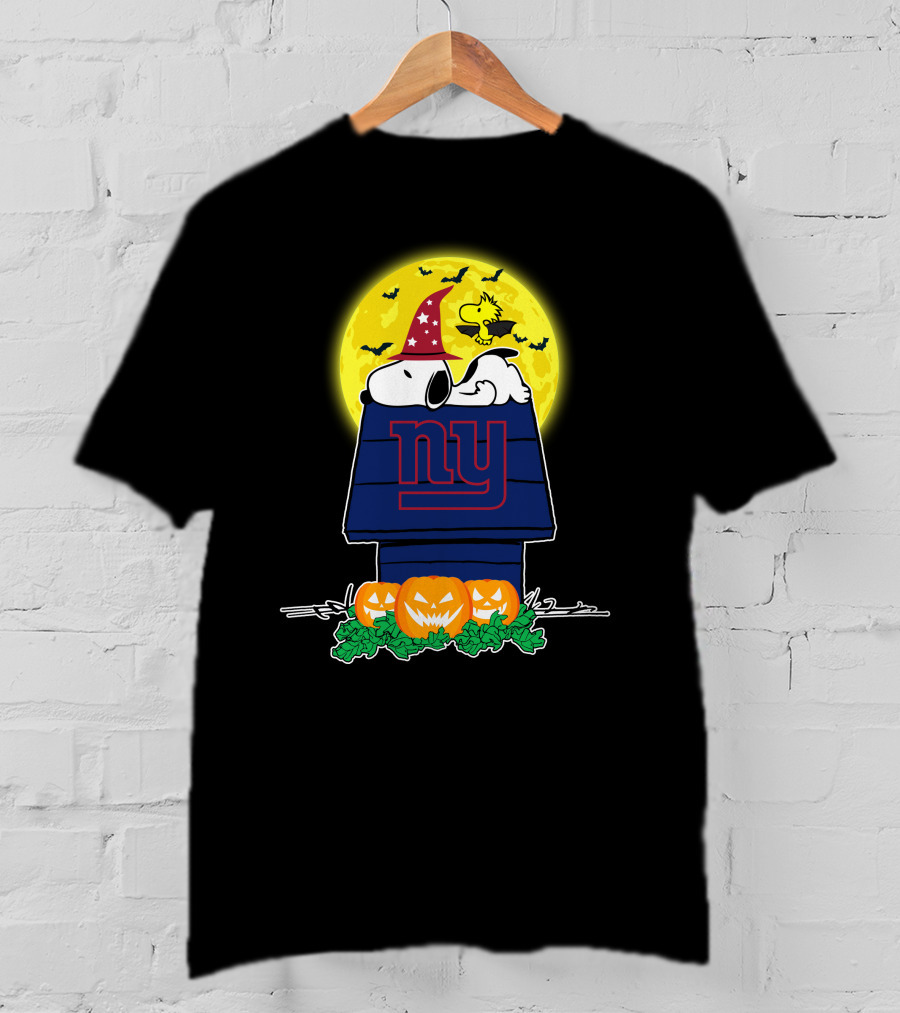New York Giants Snoopy Halloween Pumpkin Moonbat T-Shirt