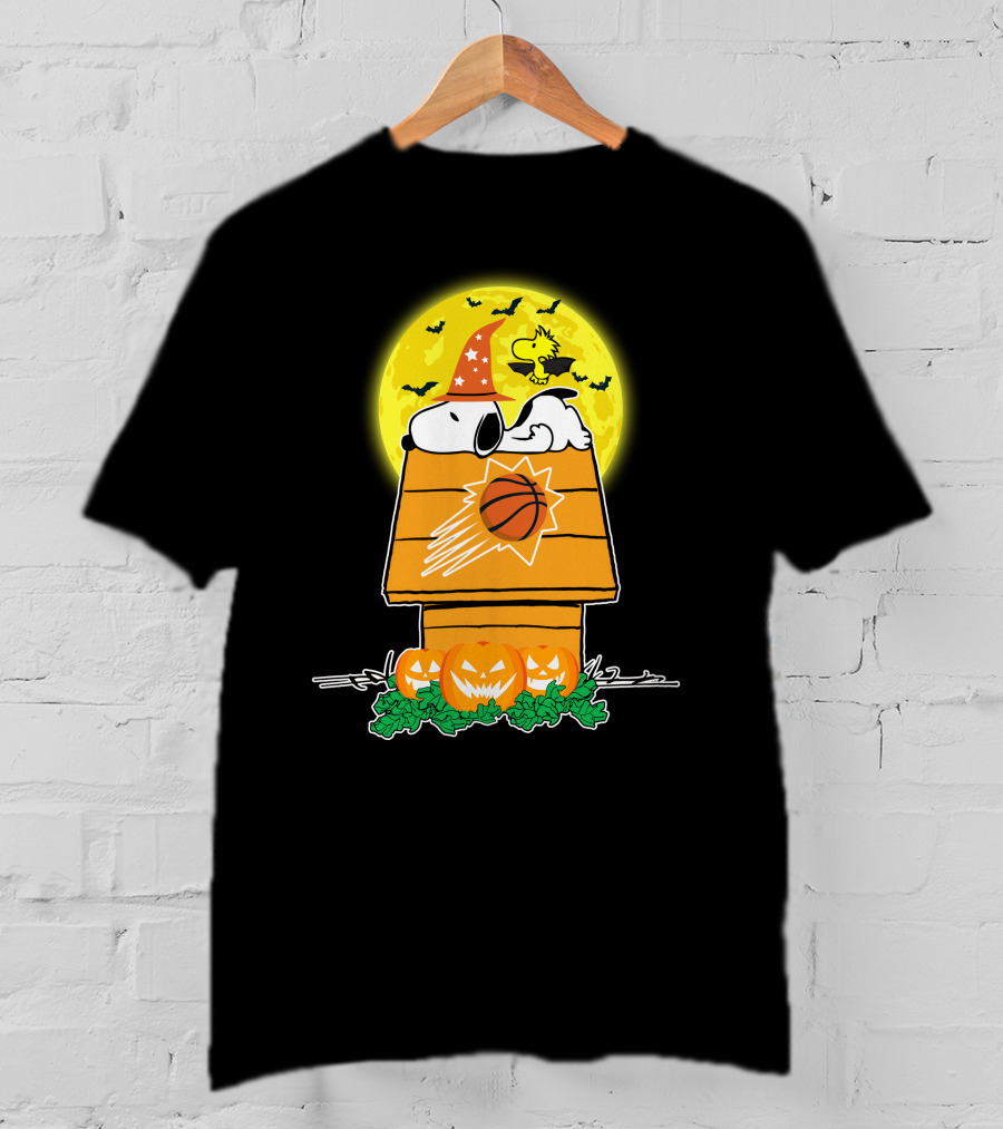 Phoenix Suns Halloween Snoopy Woodstock Pumpkin Moon T-Shirt