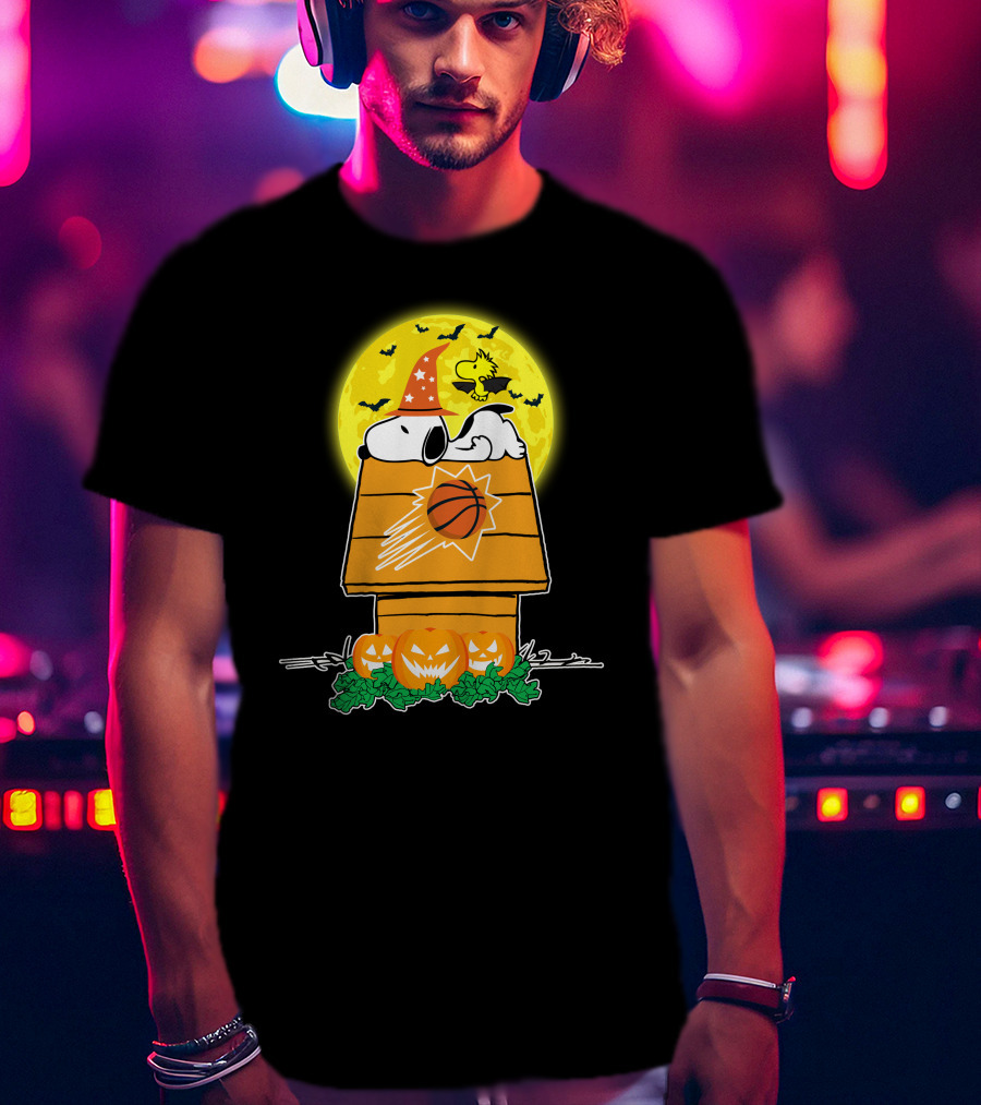 Phoenix Suns Halloween Snoopy Woodstock Pumpkin Moon T-Shirt