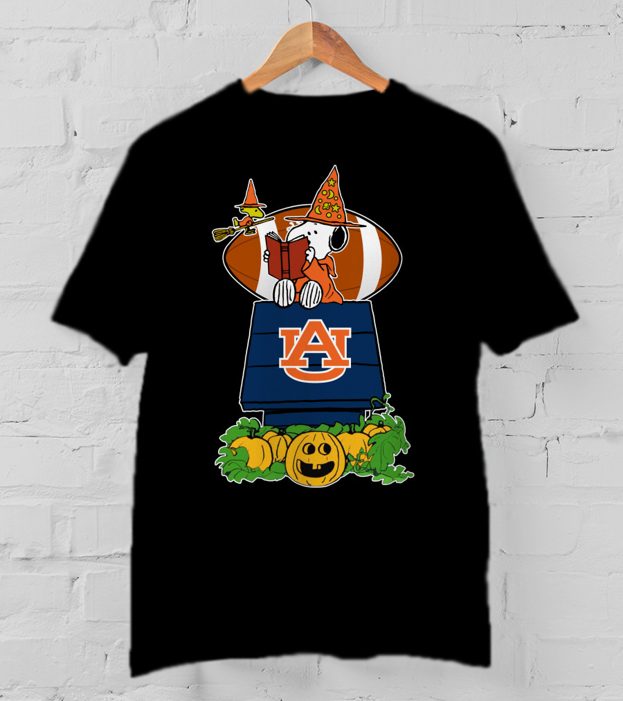 Auburn Tigers Snoopy Halloween Football Woodstock Pumpkin House T-Shirt