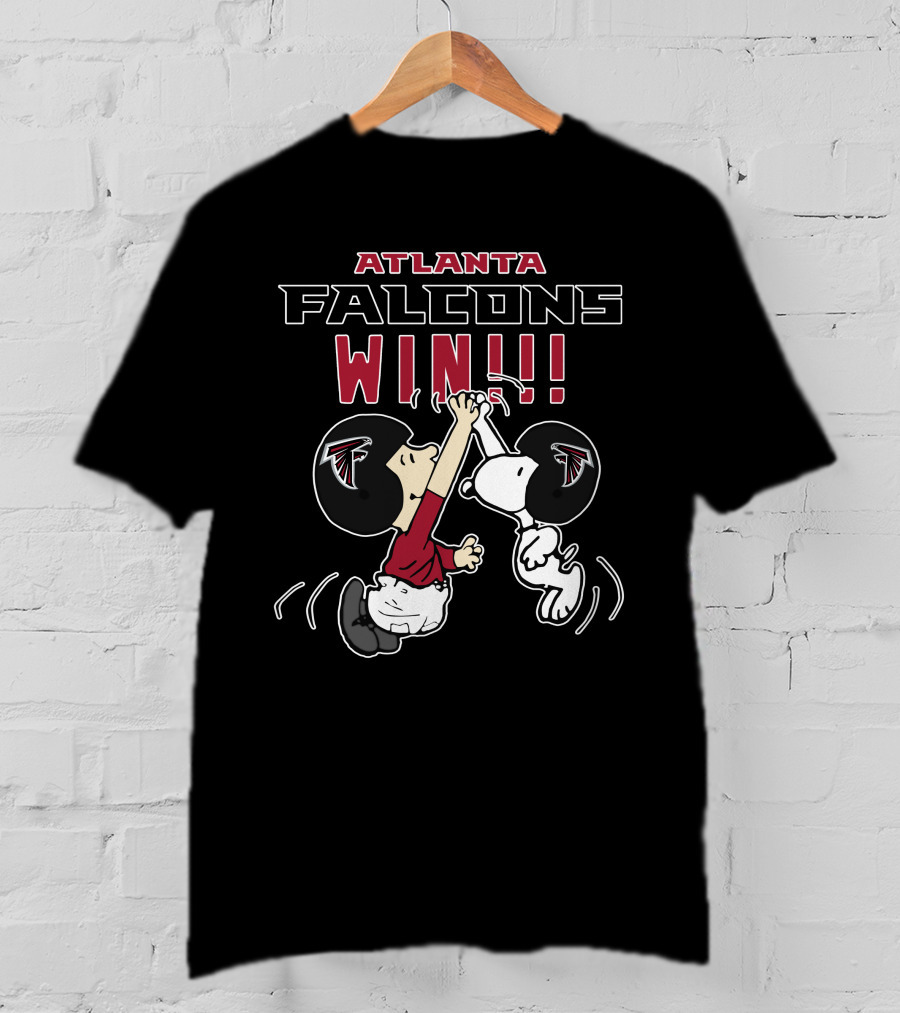 Atlanta Falcons Win Peanuts Characters Celebrating T-Shirt