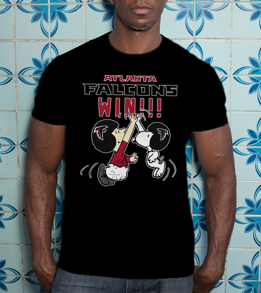 Atlanta Falcons Win Peanuts Characters Celebrating T-Shirt