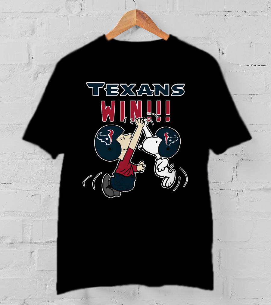 Texans Win Peanuts Characters Celebrate Houston Texans Victory T-Shirt