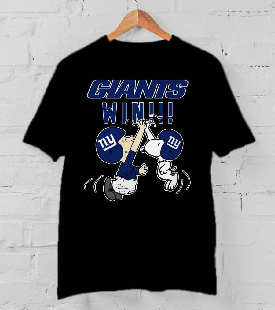 Giants Win Ny High Five Peanuts Celebration T-Shirt