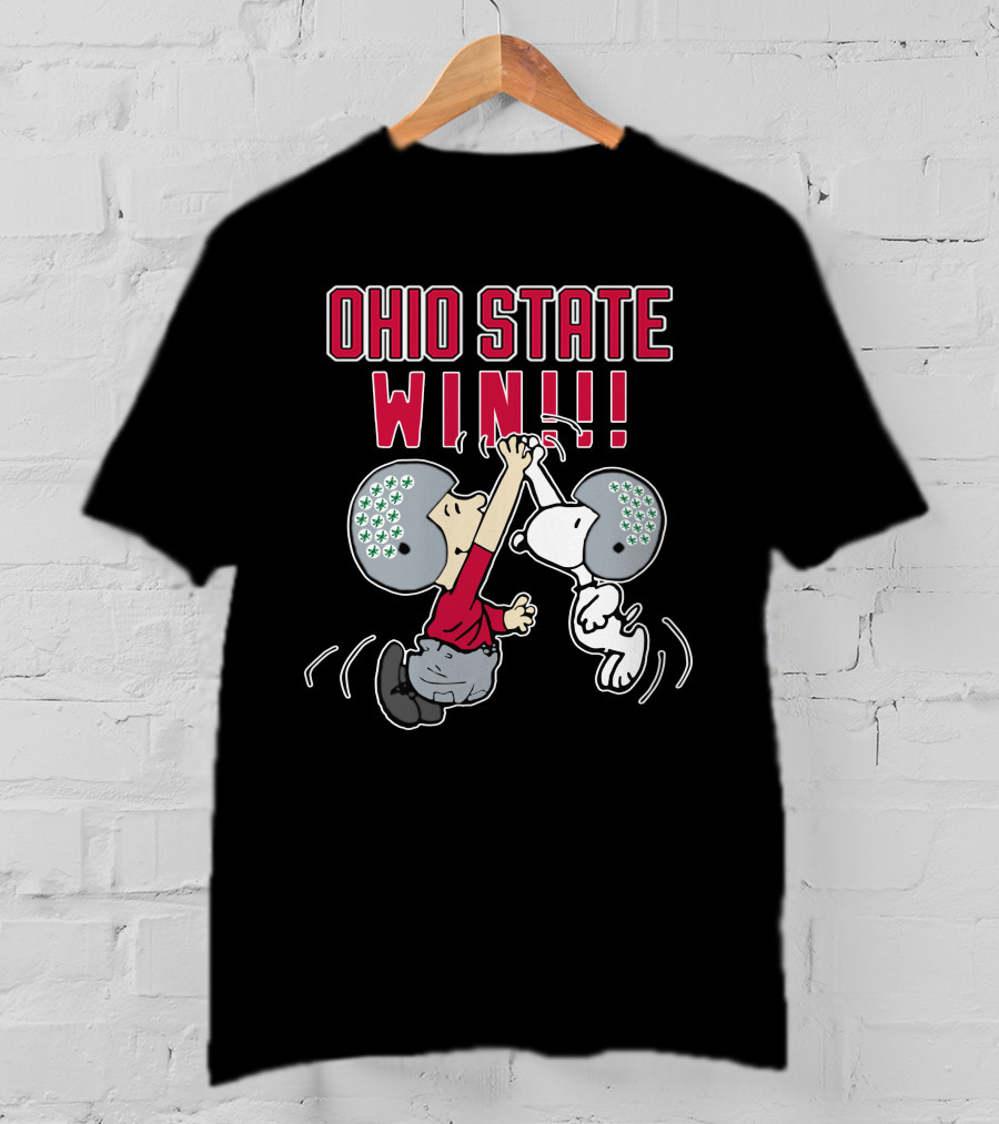 Ohio State Win Peanuts Characters High Five Celebration T-Shirt
