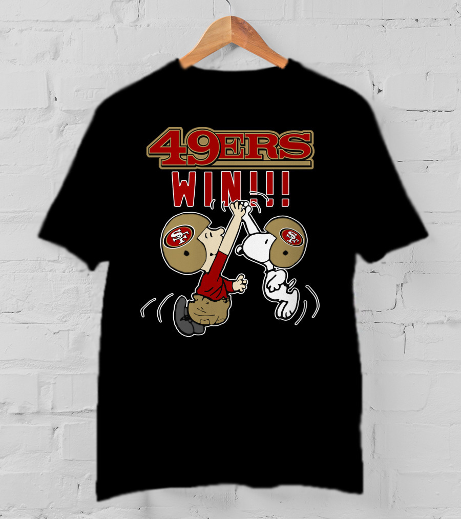 49ers Win Snoopy Peanuts Football Celebration T-Shirt
