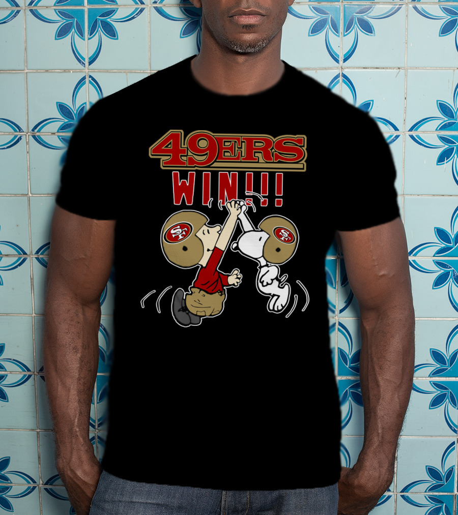 49ers Win Snoopy Peanuts Football Celebration T-Shirt