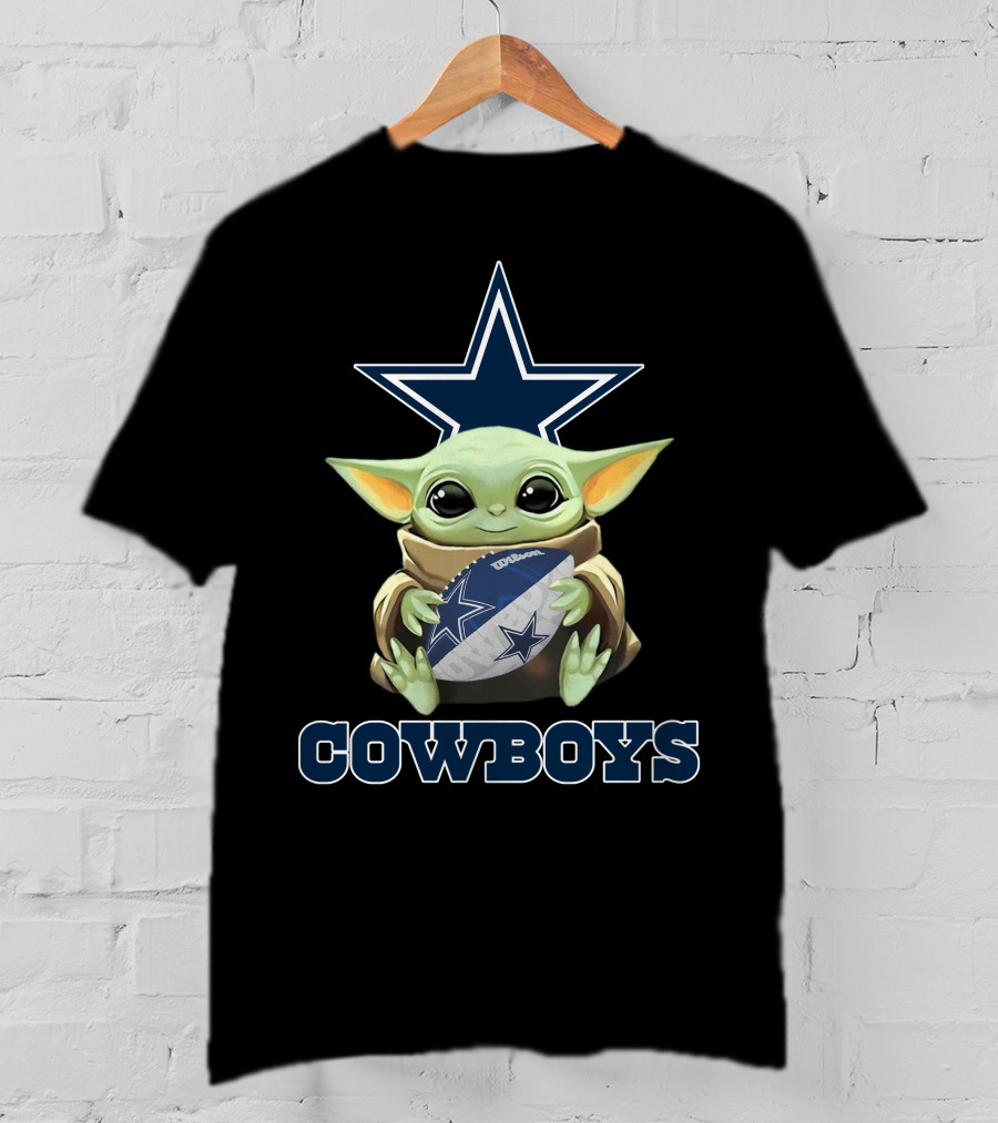 Dallas Cowboys Baby Yoda Football Star T-Shirt
