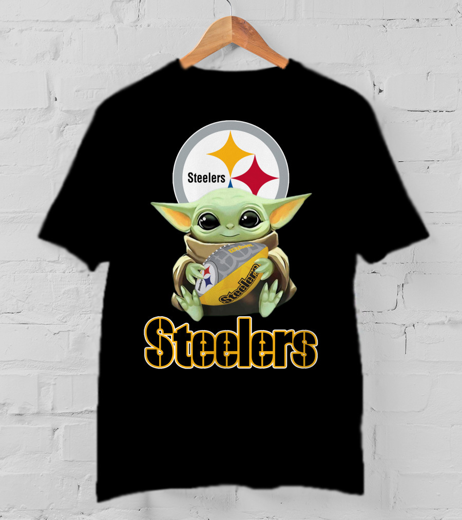 Steelers Baby Yoda Football Fan T-Shirt