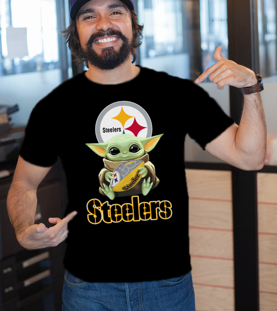 Steelers Baby Yoda Football Fan T-Shirt