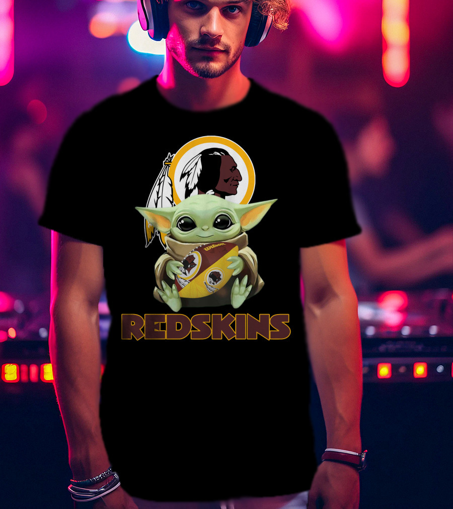 Redskins Baby Yoda Holding Washington Football T-Shirt