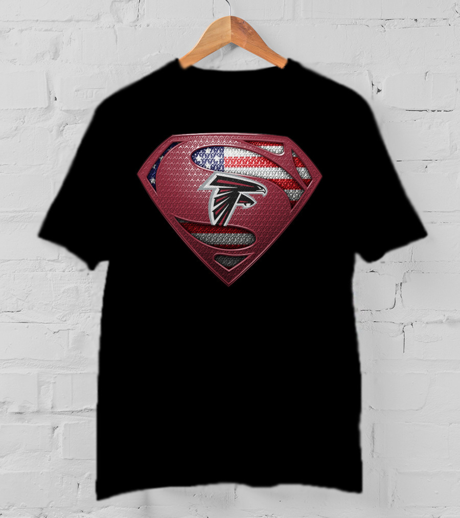 Atlanta Falcons Superman American Flag T-Shirt