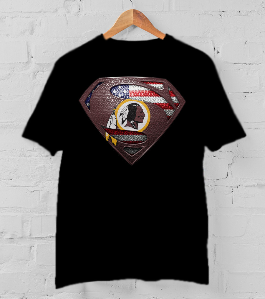 Washington Redskins Superman American Flag T-Shirt
