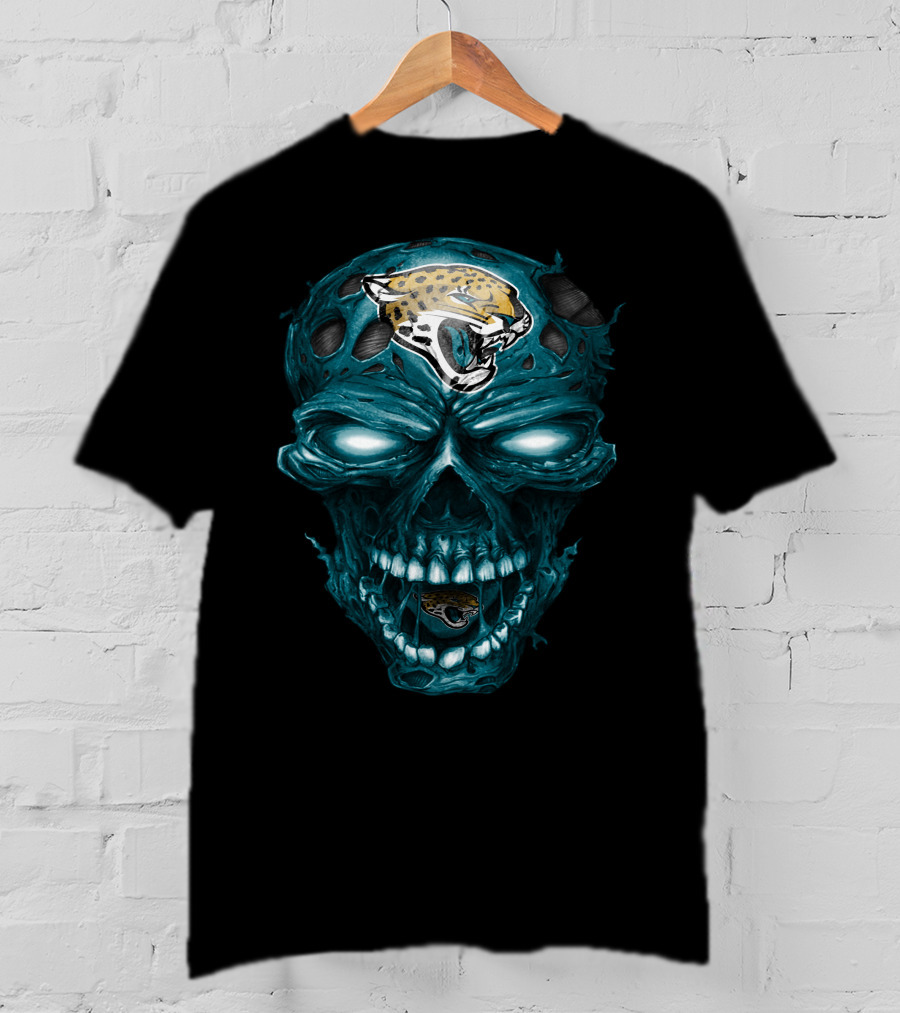 Jacksonville Jaguars Blue Skull With Team T-Shirt
