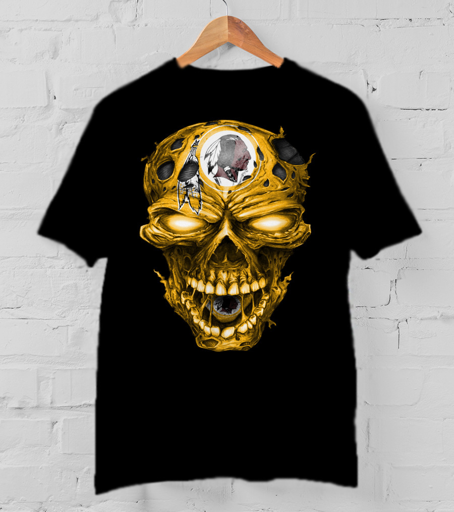 Washington Redskins Skull Emblem With Iconic Native American T-Shirt