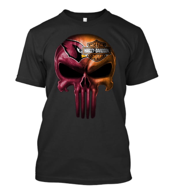 Arizona Cardinals Skull Harley Davidson T-Shirt
