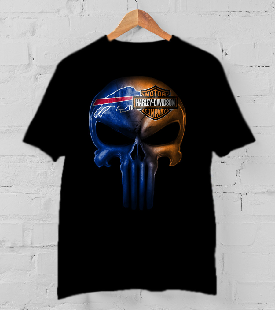Buffalo Bills Skull Harley Davidson T-Shirt